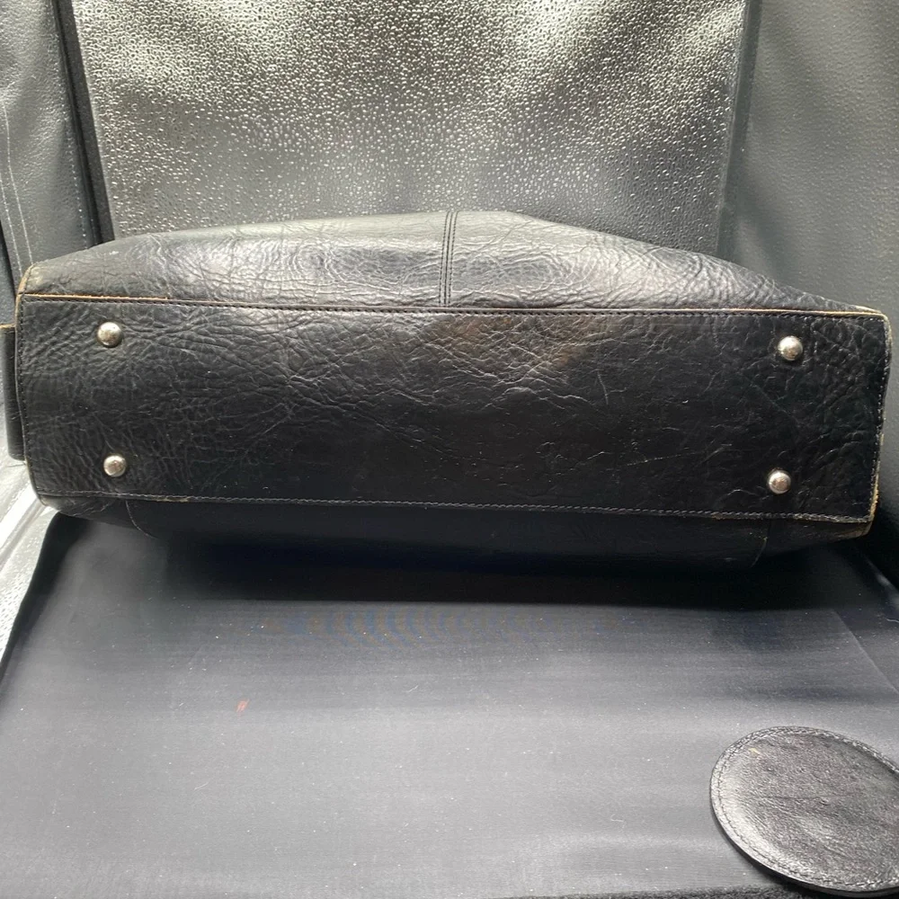 645 Wilson black Leather Pelle studio briefcase/satchel NEW W TAGS